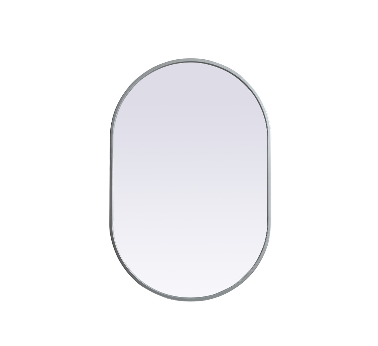 Elegant Decor MR2A2030SIL Metal Frame Oval Mirror 20x30 Inch in Silver