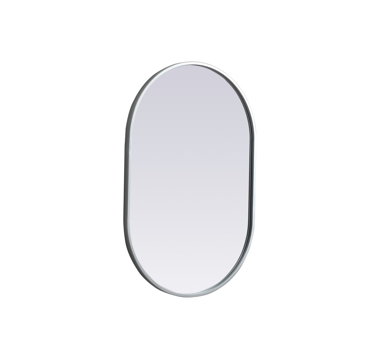 Elegant Decor MR2A2030SIL Metal Frame Oval Mirror 20x30 Inch in Silver