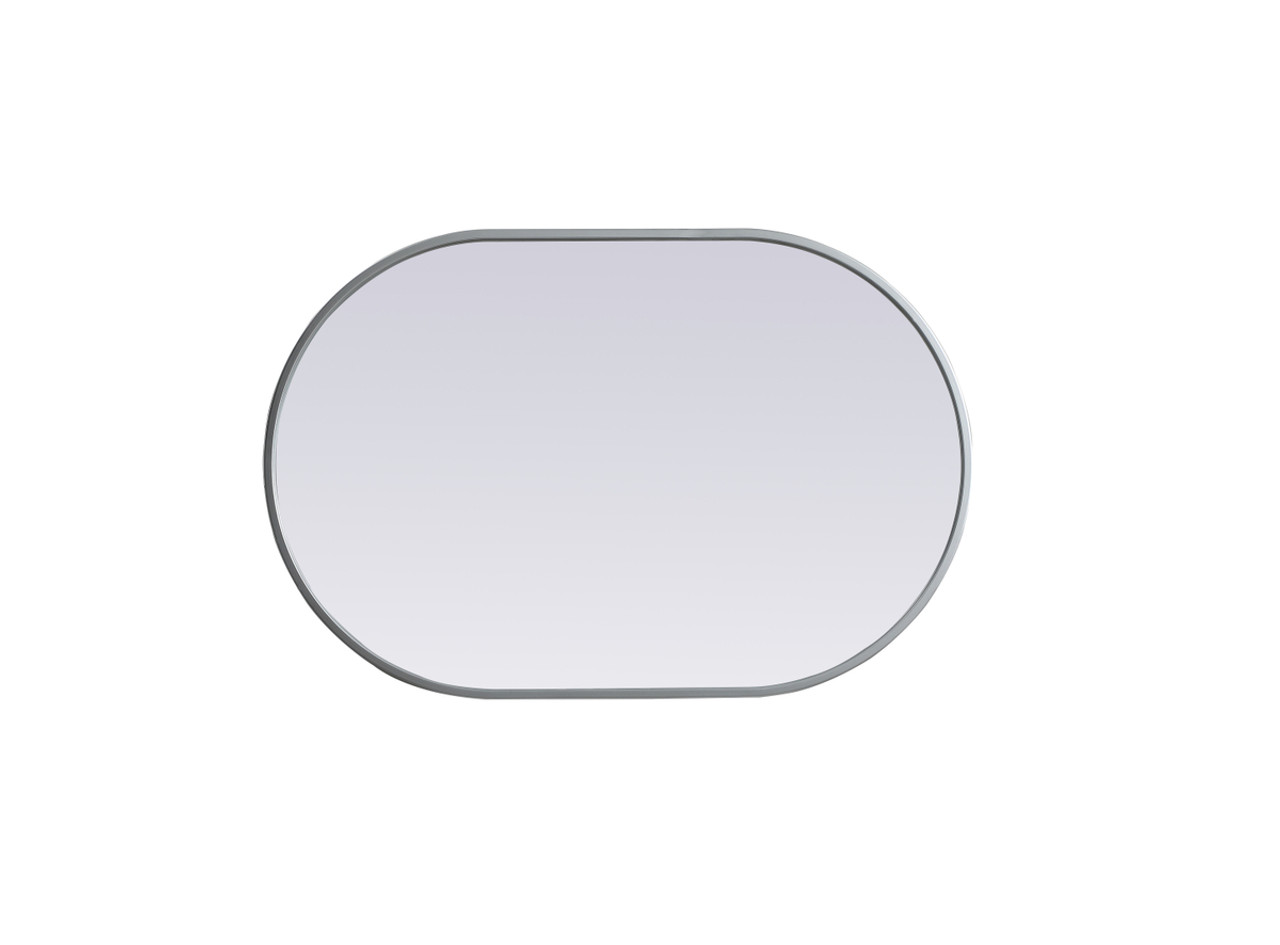 Elegant Decor MR2A2030SIL Metal Frame Oval Mirror 20x30 Inch in Silver