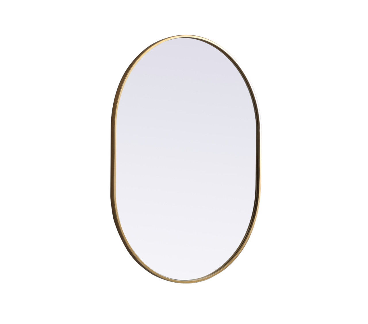 Elegant Decor MR2A3040BRS Metal Frame Oval Mirror 30x40 Inch in Brass