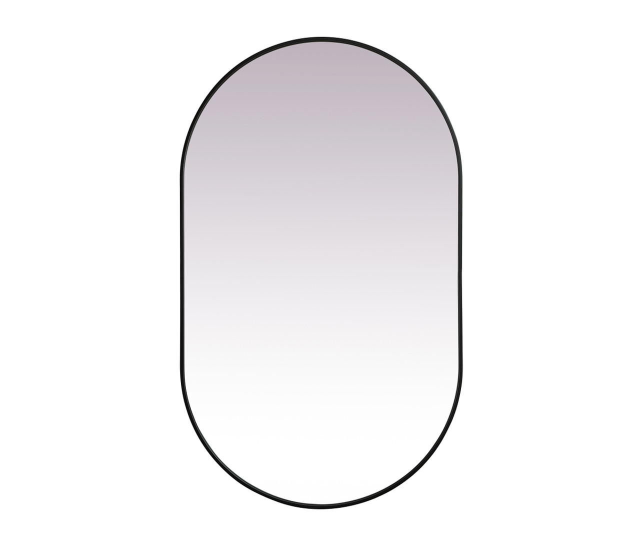 Elegant Decor MR2A3660BLK Metal Frame Oval Mirror 36x60 Inch in Black