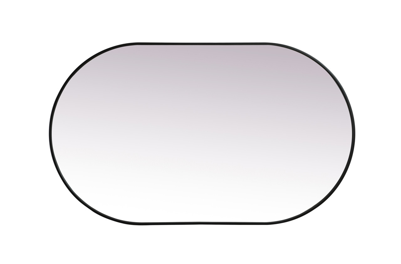 Elegant Decor MR2A3660BLK Metal Frame Oval Mirror 36x60 Inch in Black