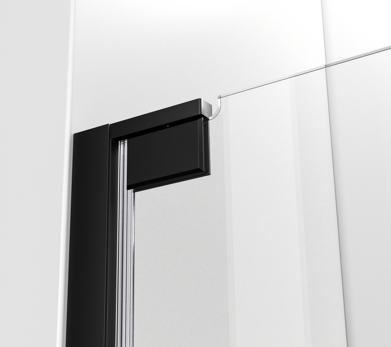 Elegant Kitchen and Bath SD404-4872MBK Semi-frameless hinged shower door 48 x 72 Matte Black