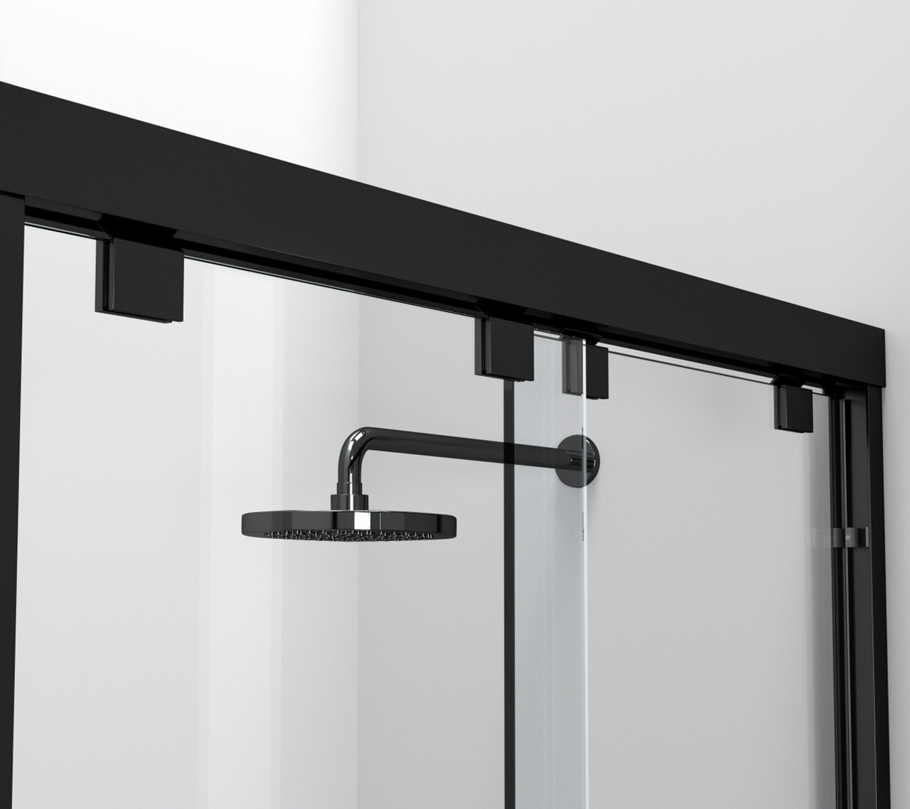 Elegant Kitchen and Bath SD303-4876MBK Semi-frameless shower door 48 x 76 Matte Black