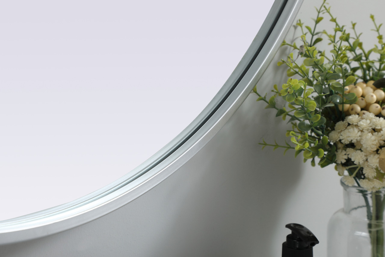 Elegant Decor MR2A3040SIL Metal Frame Oval Mirror 30x40 Inch in Silver