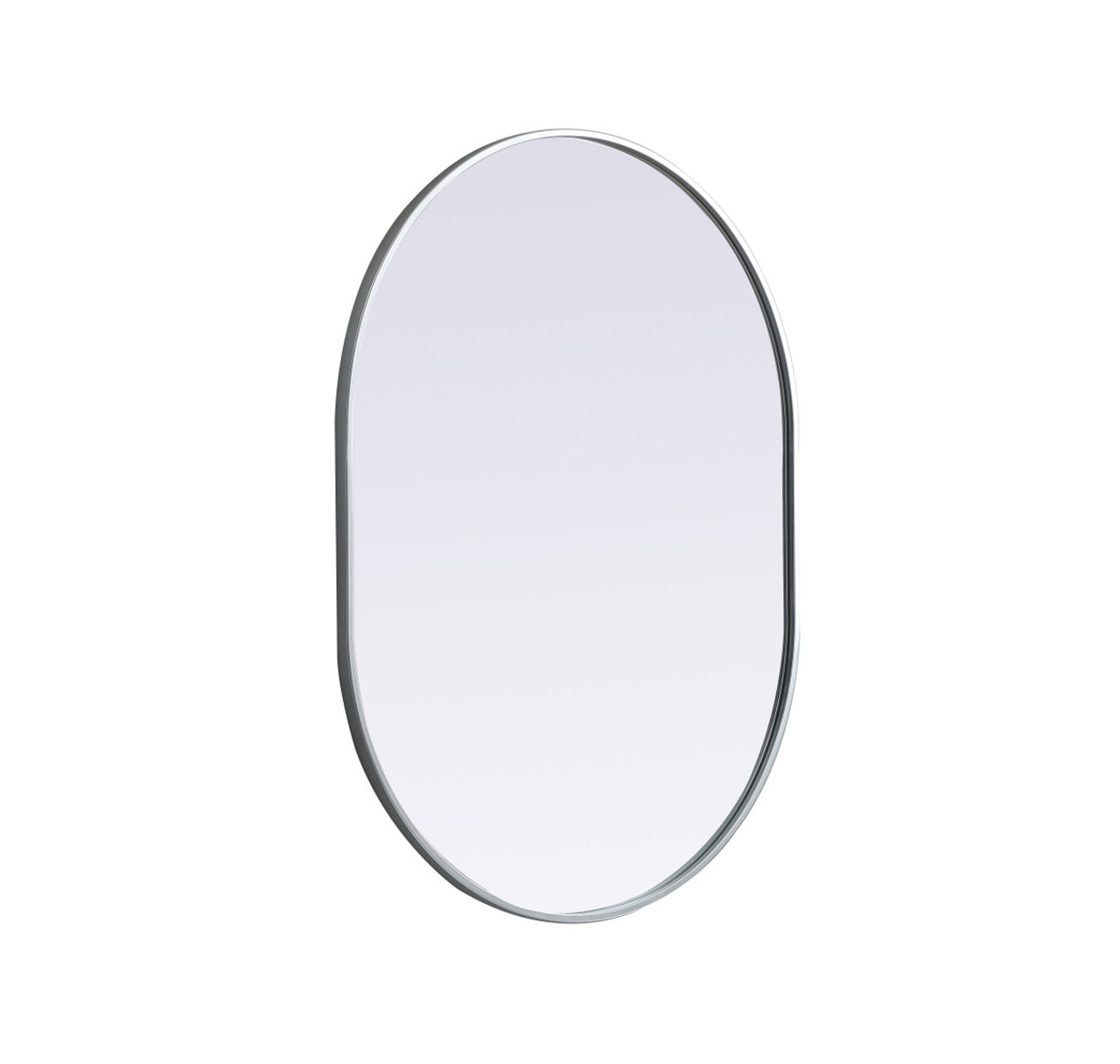 Elegant Decor MR2A3040SIL Metal Frame Oval Mirror 30x40 Inch in Silver