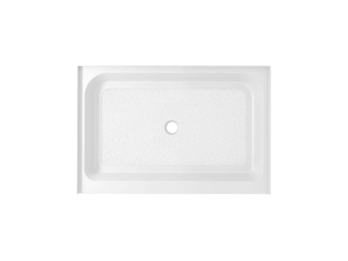 Elegant Kitchen and Bath STY01-C4836 48x36 inch Single threshold shower tray center drain in glossy white