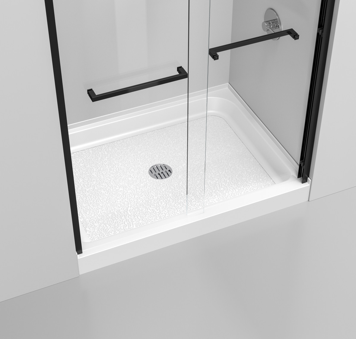 Elegant Kitchen and Bath STY01-C4836 48x36 inch Single threshold shower tray center drain in glossy white