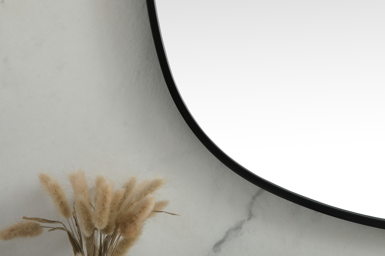 Elegant Decor MR2B3060BLK Metal Frame Oval Mirror 30x60 Inch in Black Elegant Decor MR2B3060BLK Metal Frame Oval Mirror 30x60 Inch in Black