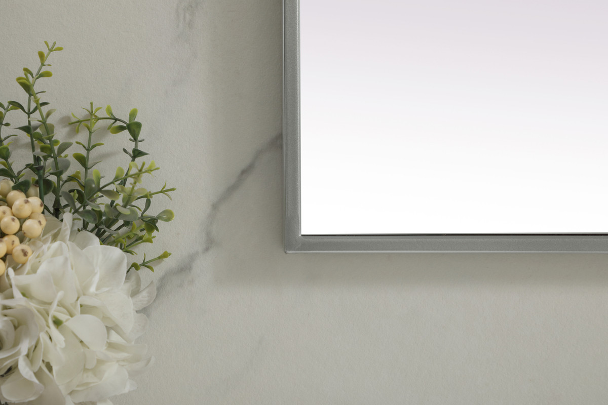 Elegant Decor MR42436S Metal Frame Rectangle Mirror 24x36 Inch in Silver