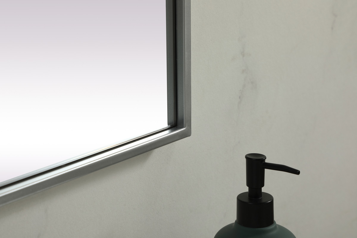 Elegant Decor MR42436S Metal Frame Rectangle Mirror 24x36 Inch in Silver
