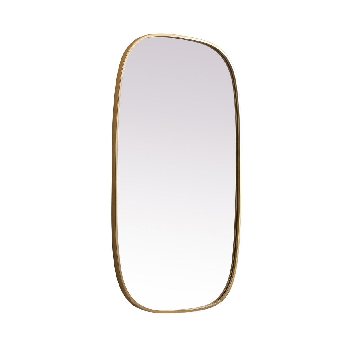 Elegant Decor MR2B2440BRS Metal Frame Oval Mirror 24x40 Inch in Brass