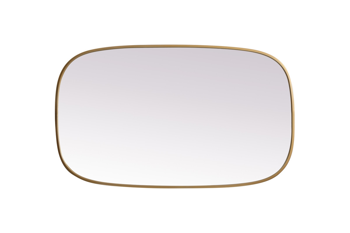 Elegant Decor MR2B2440BRS Metal Frame Oval Mirror 24x40 Inch in Brass
