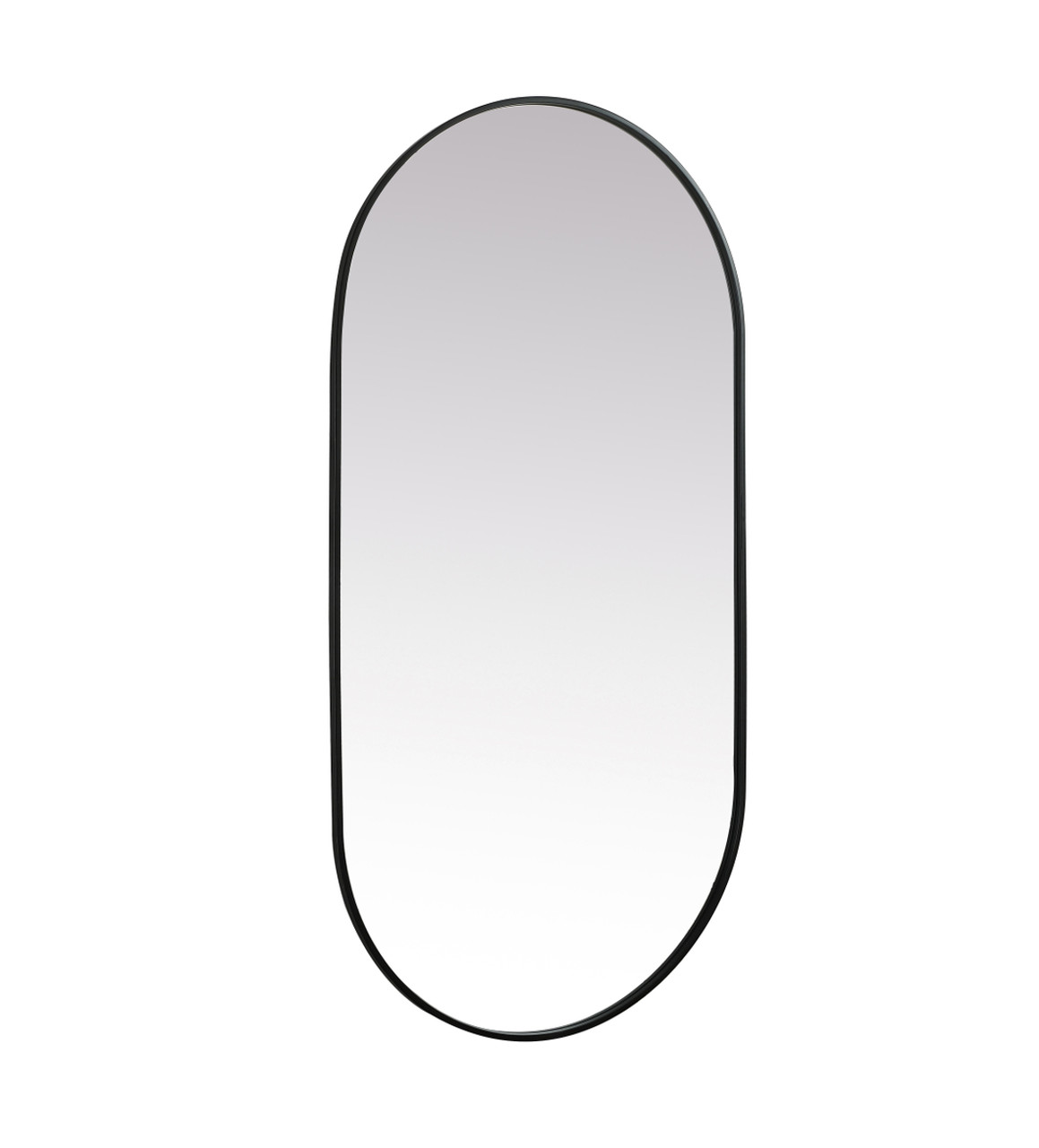 Elegant Decor MR2A3060BLK Metal Frame Oval Mirror 30x60 Inch in Black