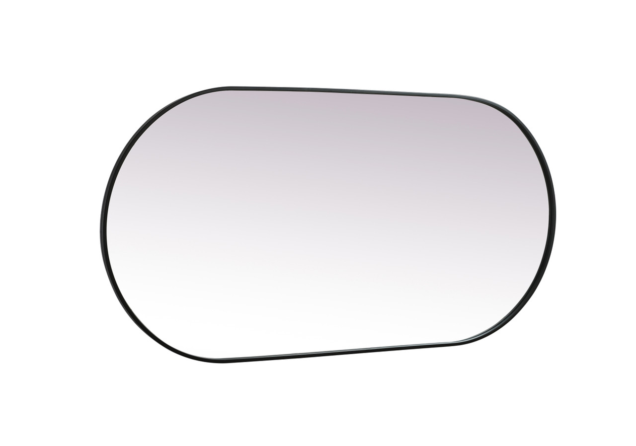 Elegant Decor MR2A3060BLK Metal Frame Oval Mirror 30x60 Inch in Black