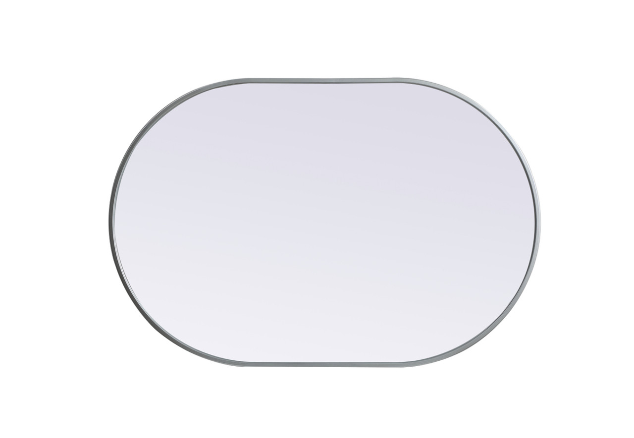 Elegant Decor MR2A2740SIL Metal Frame Oval Mirror 27x40 Inch in Silver