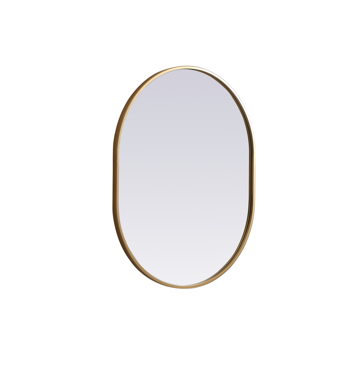 Elegant Decor MR2A2430BRS Metal Frame Oval Mirror 24x30 Inch in Brass