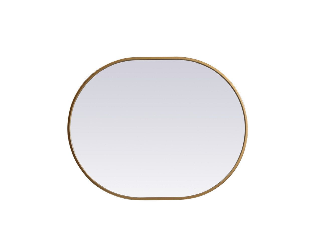 Elegant Decor MR2A2430BRS Metal Frame Oval Mirror 24x30 Inch in Brass