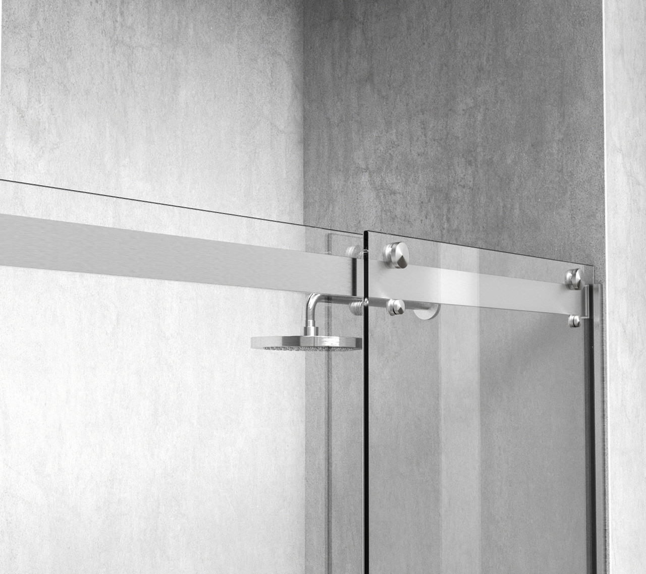 Elegant Kitchen and Bath SD202-6076BNK Frameless shower door 60 x 76 Brushed Nickel