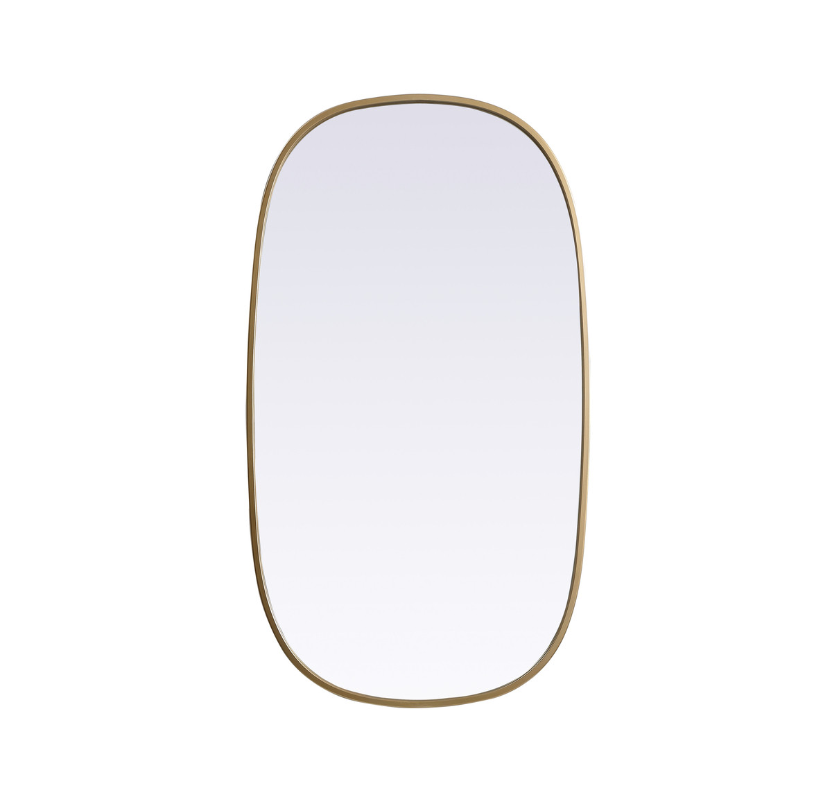 Elegant Decor MR2B2036BRS Metal Frame Oval Mirror 20x36 Inch in Brass