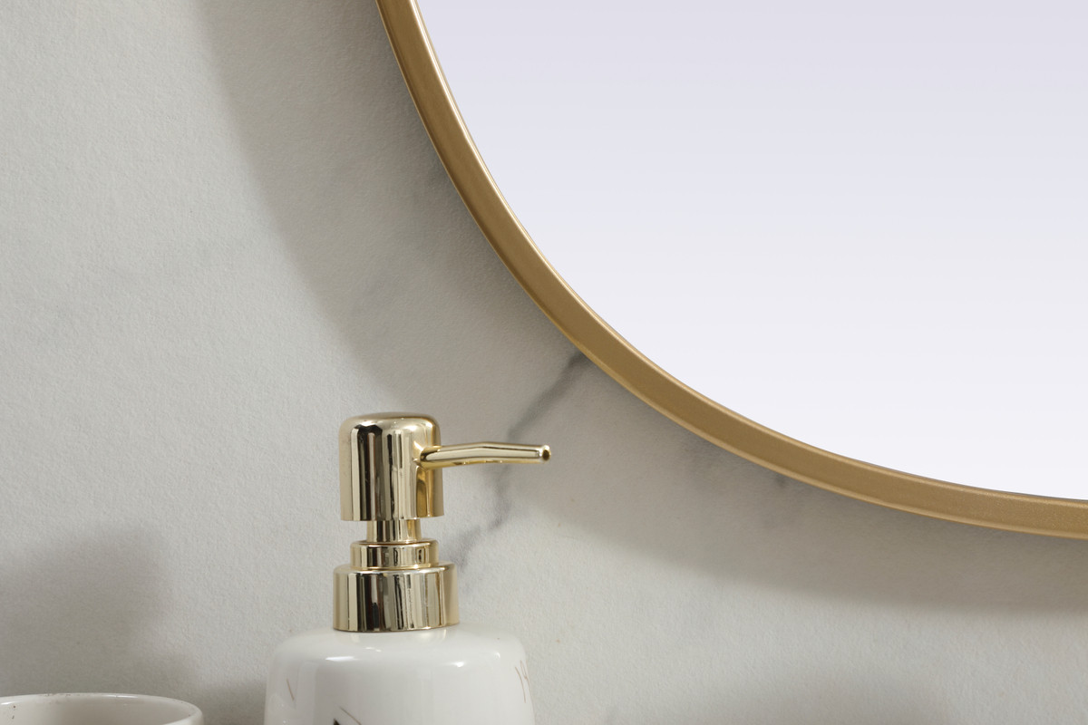 Elegant Decor MR2B2036BRS Metal Frame Oval Mirror 20x36 Inch in Brass