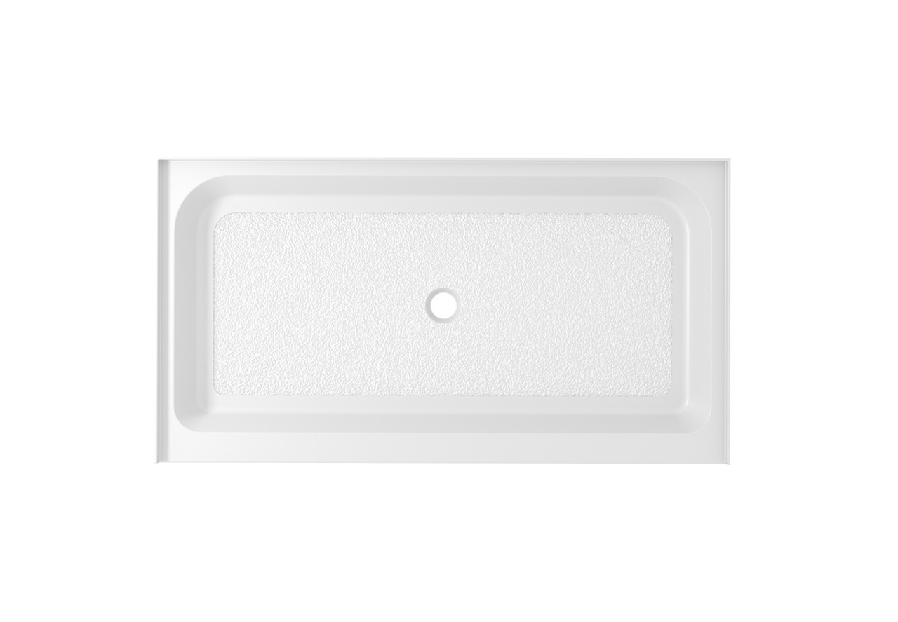 Elegant Kitchen and Bath STY01-C6036 60x36 inch Single threshold shower tray center drain in glossy white