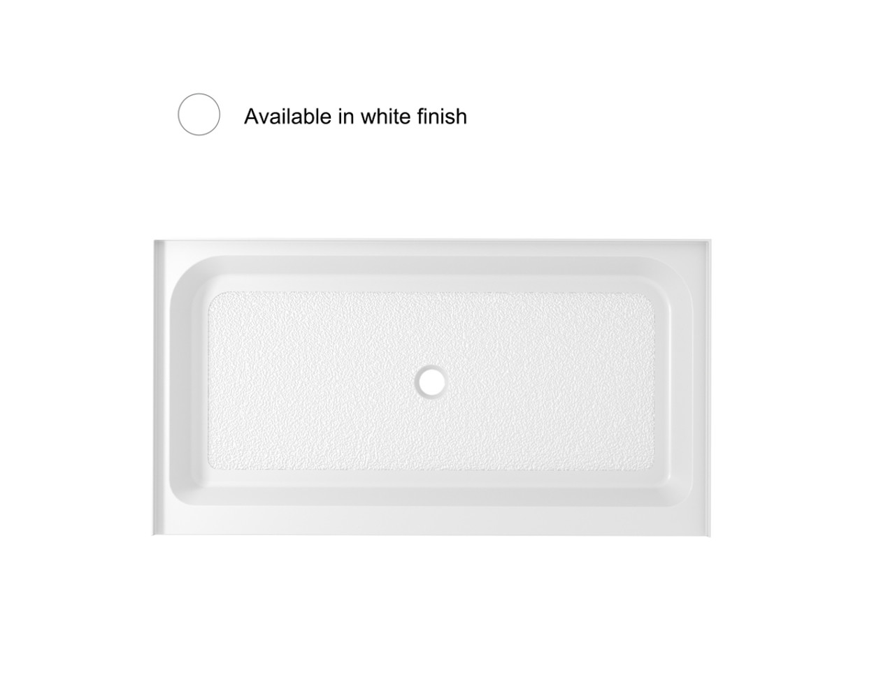 Elegant Kitchen and Bath STY01-C6036 60x36 inch Single threshold shower tray center drain in glossy white