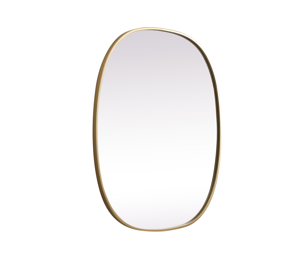 Elegant Decor MR2B3036BRS Metal Frame Oval Mirror 30x36 Inch in Brass