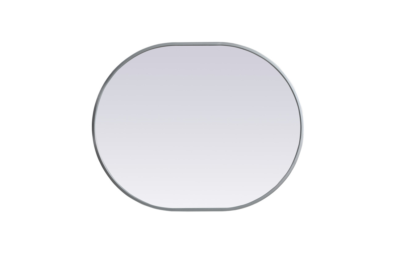 Elegant Decor MR2A2430SIL Metal Frame Oval Mirror 24x30 Inch in Silver