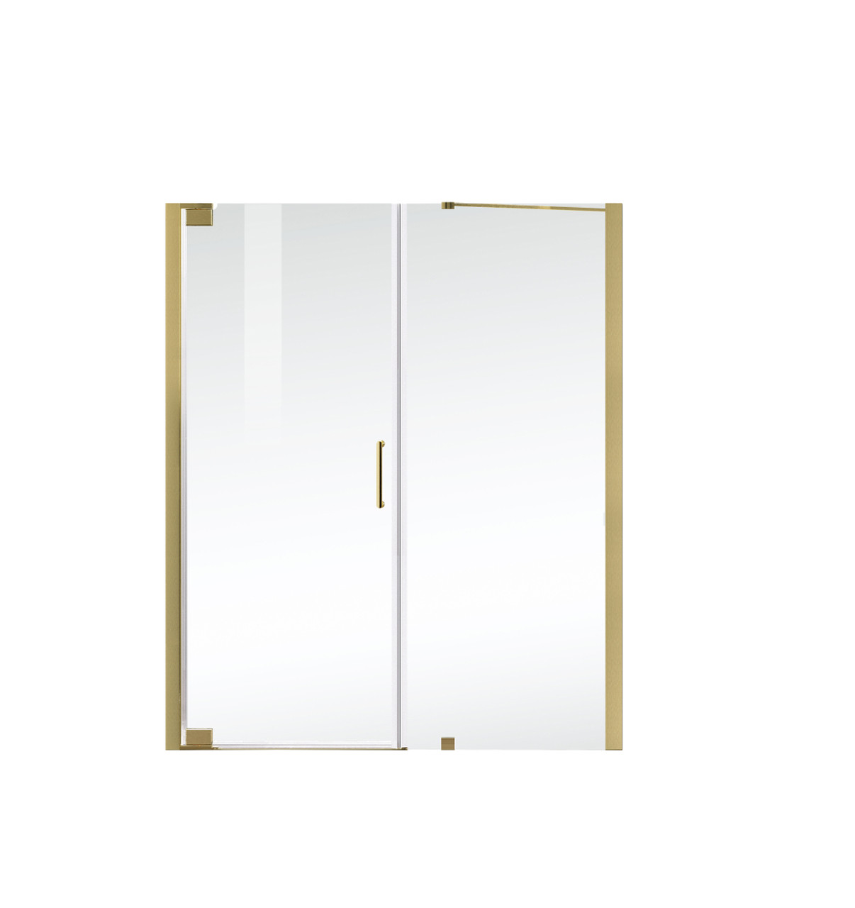 Elegant Kitchen and Bath SD404-6072BGD Semi-frameless hinged shower door 60 x 72 Brushed Gold