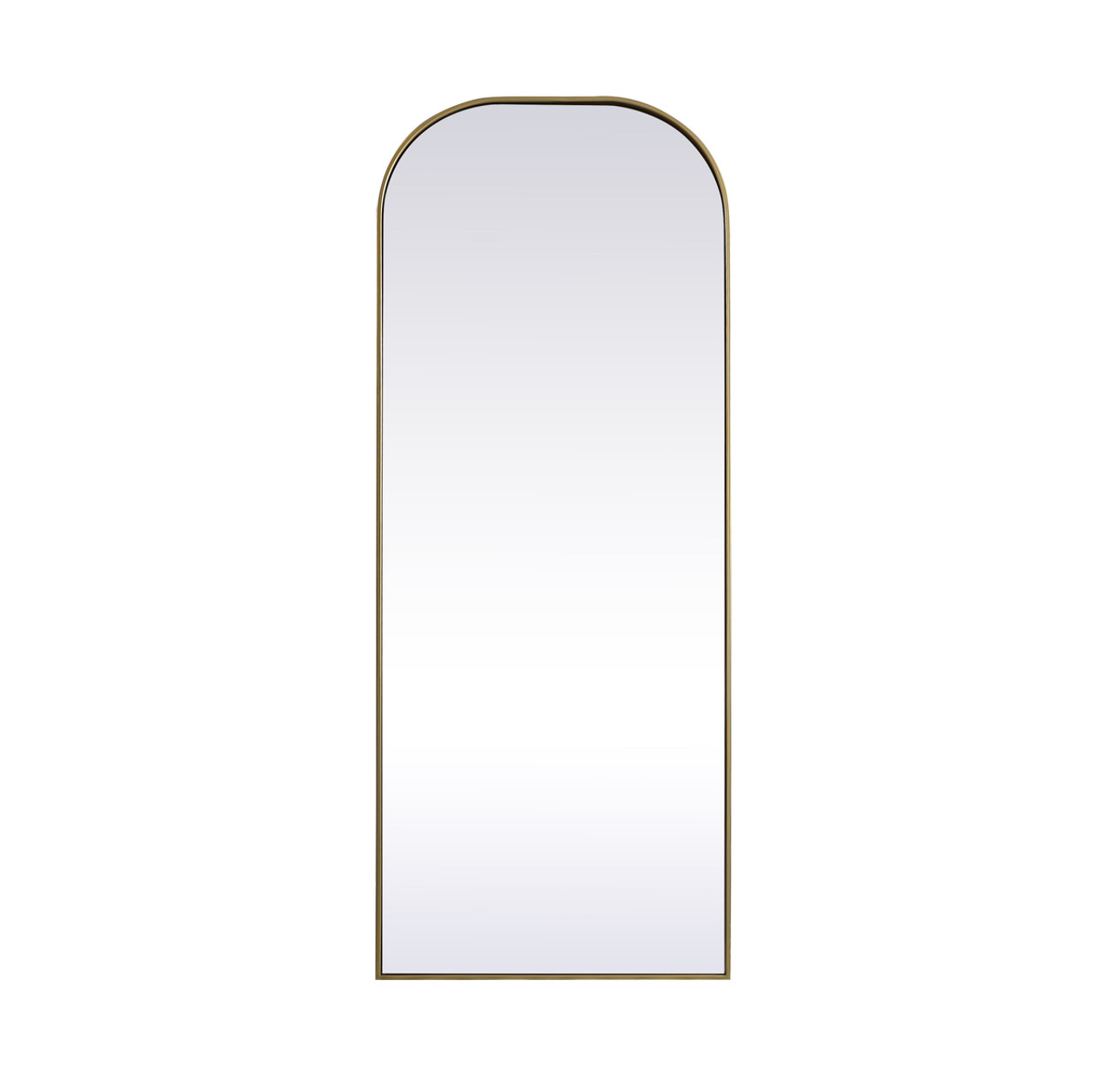 Elegant Decor MR1FL2874BRS Metal Frame Arch Full Length Mirror 28x74 Inch in Brass