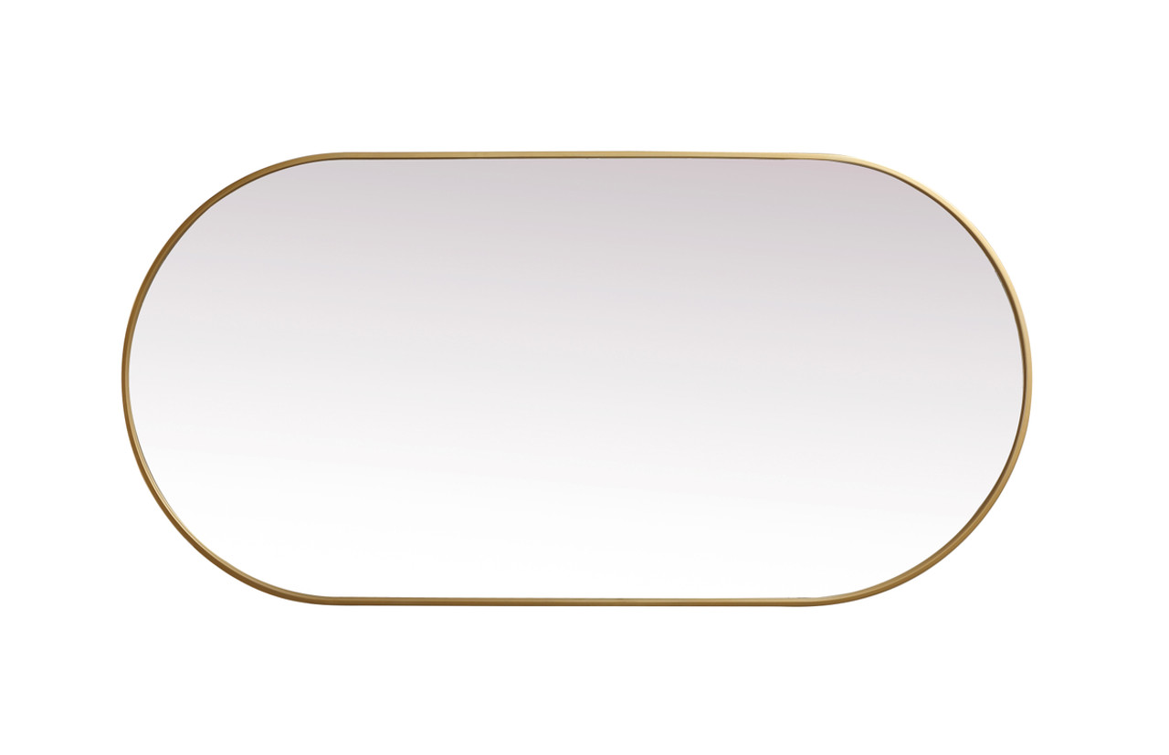 Elegant Decor MR2A3060BRS Metal Frame Oval Mirror 30x60 Inch in Brass