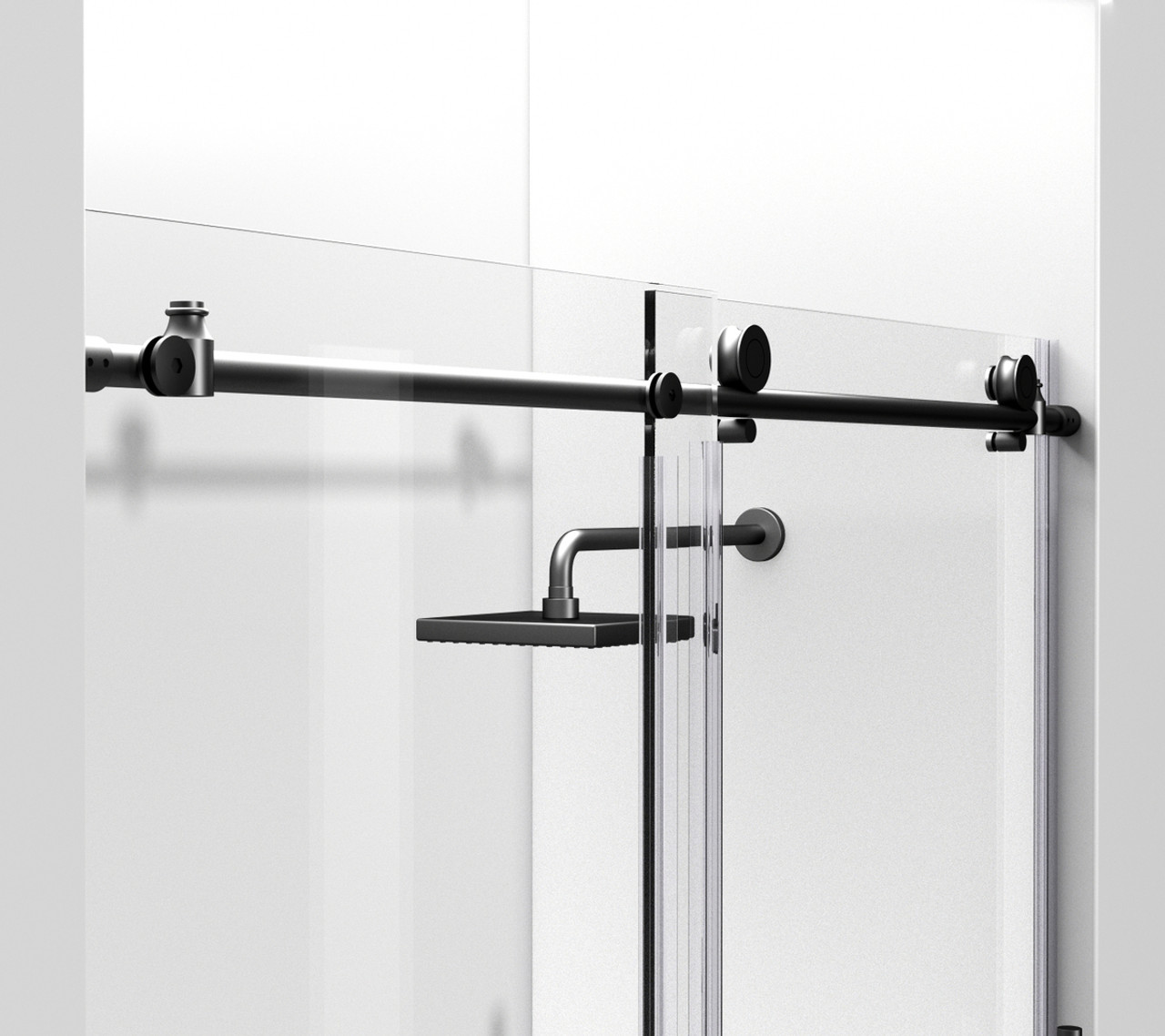 Elegant Kitchen and Bath SD101-6076MBK Frameless shower door 60 x 76 Matte Black