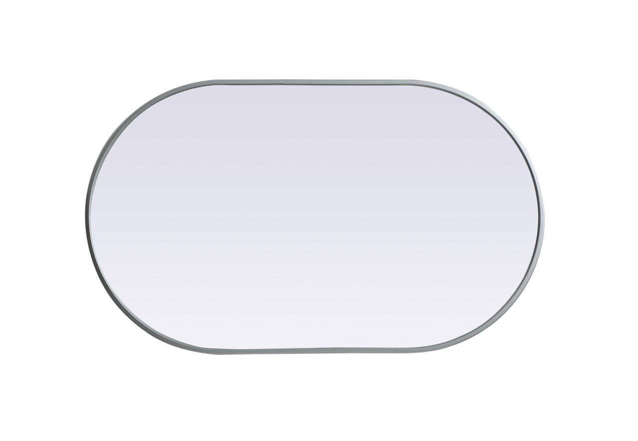 Elegant Decor MR2A2440SIL Metal Frame Oval Mirror 24x40 Inch in Silver