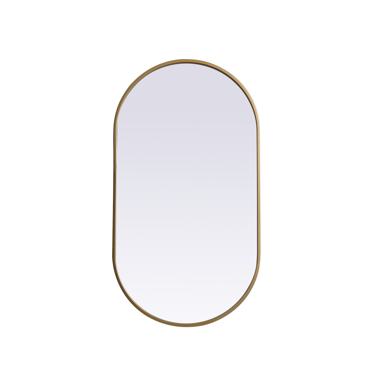 Elegant Decor MR2A2036BRS Metal Frame Oval Mirror 20x36 Inch in Brass Elegant Decor MR2A2036BRS Metal Frame Oval Mirror 20x36 Inch in Brass