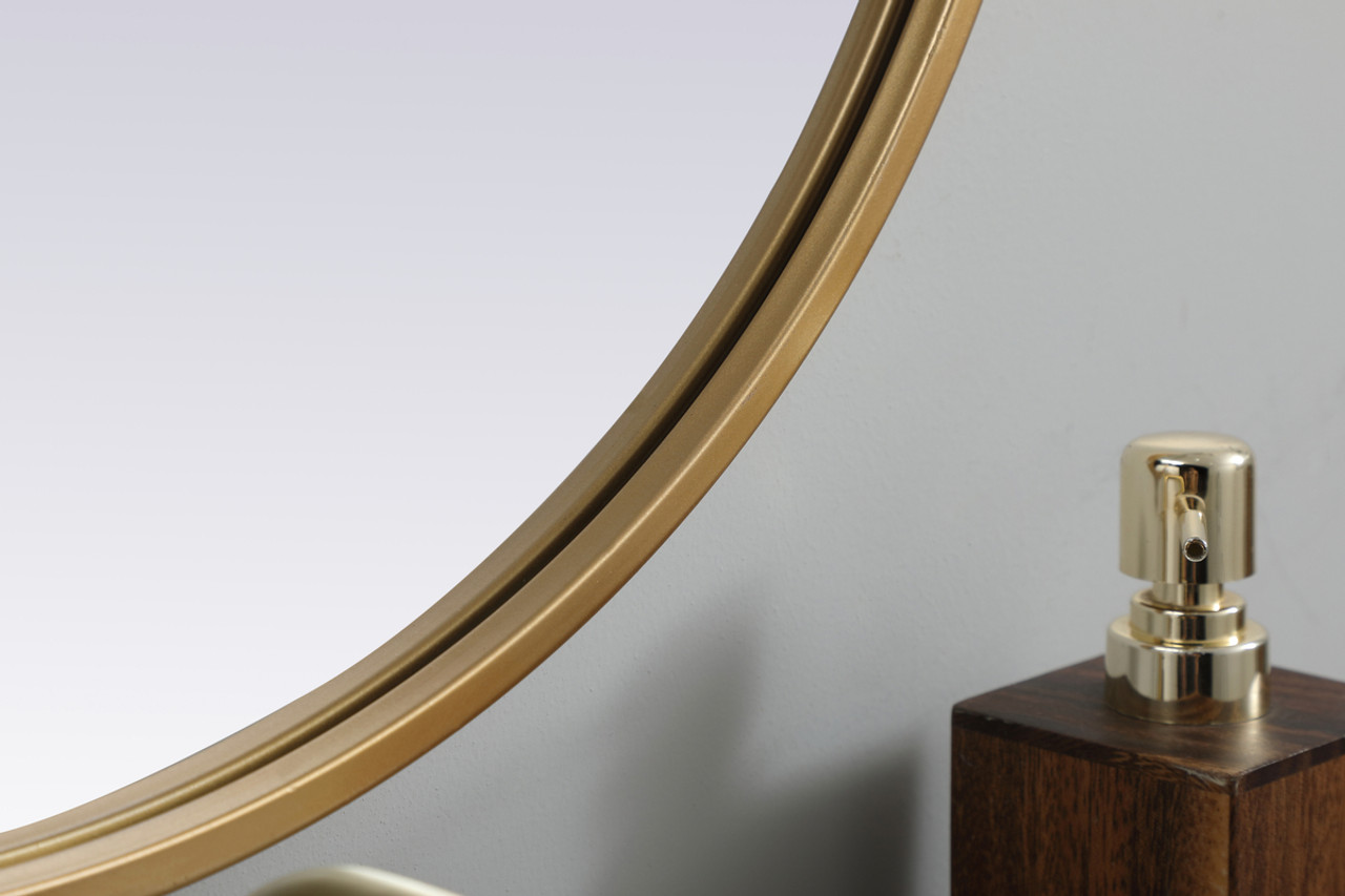 Elegant Decor MR2A2036BRS Metal Frame Oval Mirror 20x36 Inch in Brass