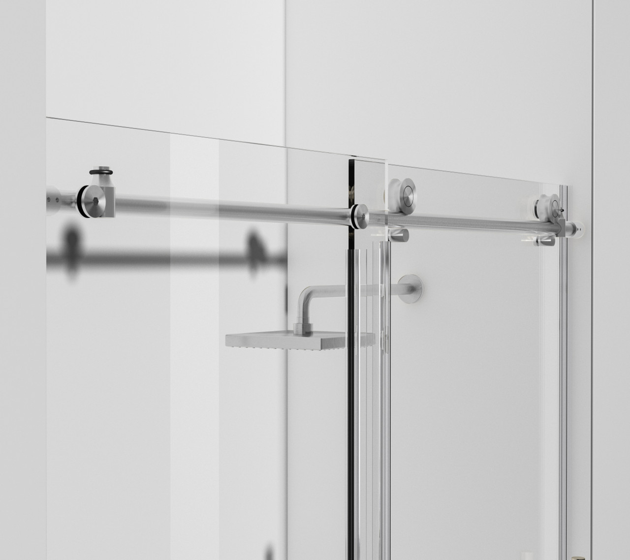 Elegant Kitchen and Bath TD111-6060BNK Frameless tub door 60 x 60 Brushed Nickel