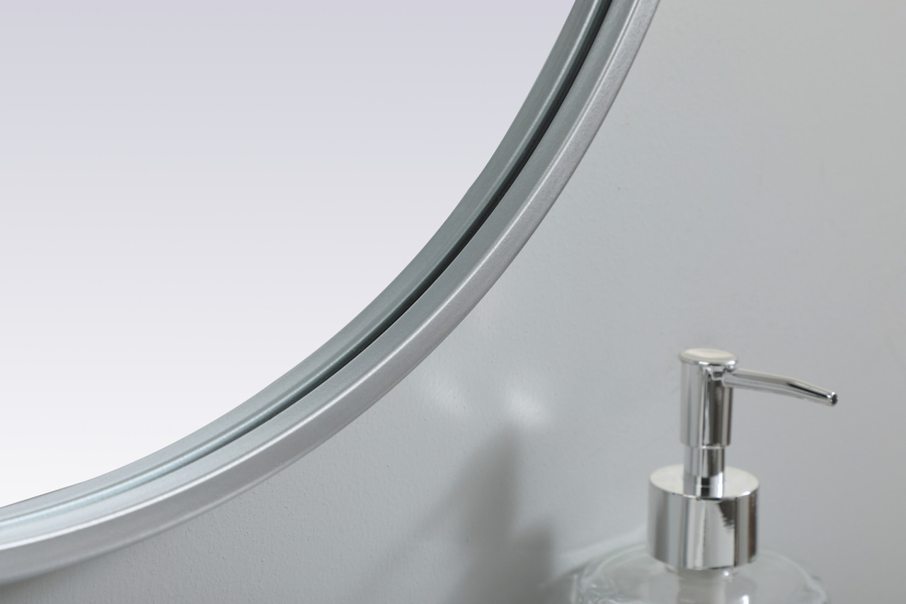Elegant Decor MR2A2036SIL Metal Frame Oval Mirror 20x36 Inch in Silver