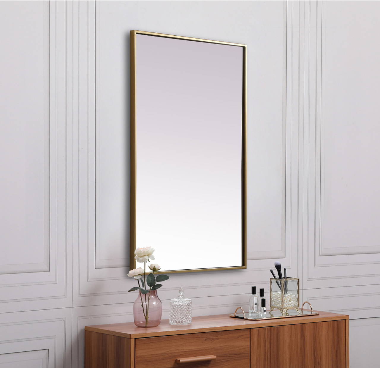 Elegant Decor MR42436BR Metal Frame Rectangle Mirror 24x36 Inch in Brass Elegant Decor MR42436BR Metal Frame Rectangle Mirror 24x36 Inch in Brass