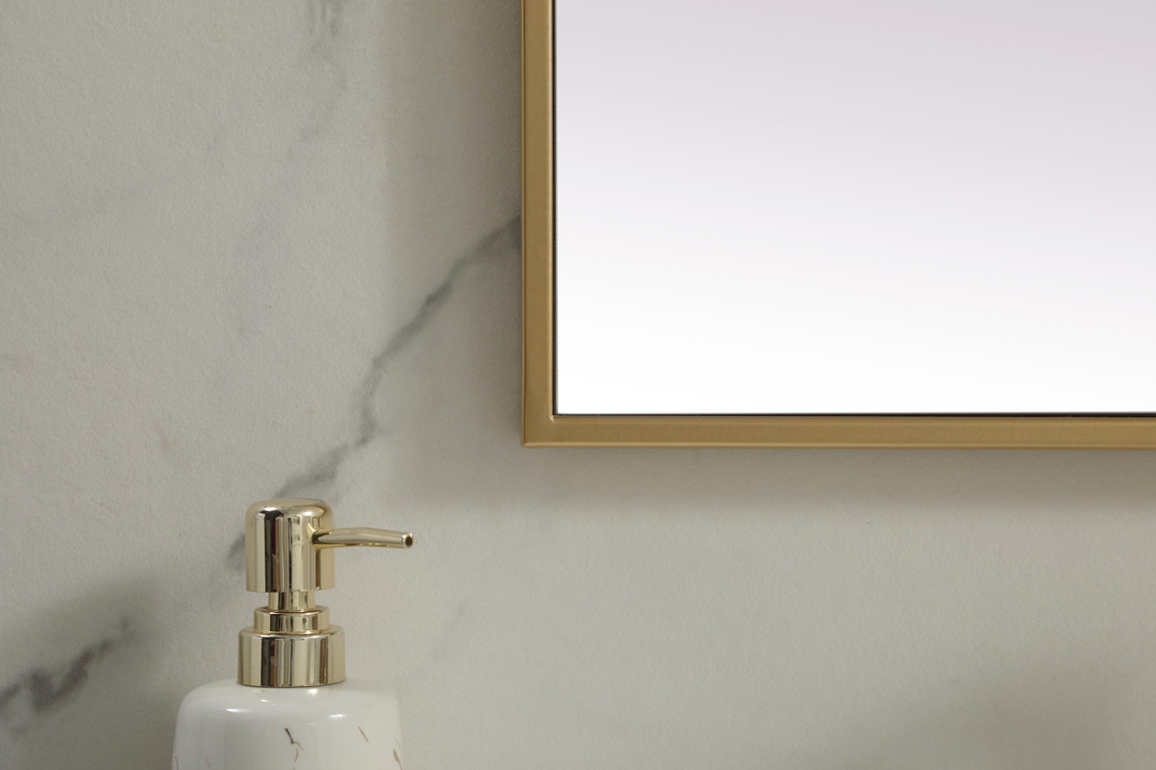 Elegant Decor MR42436BR Metal Frame Rectangle Mirror 24x36 Inch in Brass Elegant Decor MR42436BR Metal Frame Rectangle Mirror 24x36 Inch in Brass