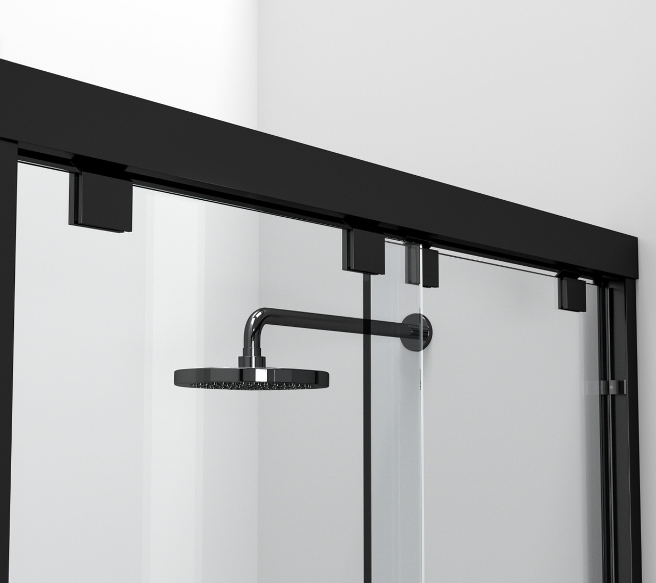 Elegant Kitchen and Bath SD303-6076MBK Semi-frameless shower door 60 x 76 Matte Black