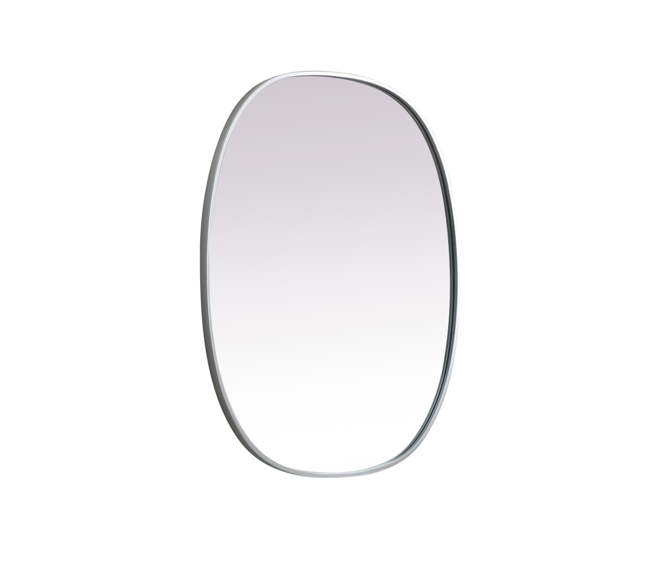 Elegant Decor MR2B3036SIL Metal Frame Oval Mirror 30x36 Inch in Silver
