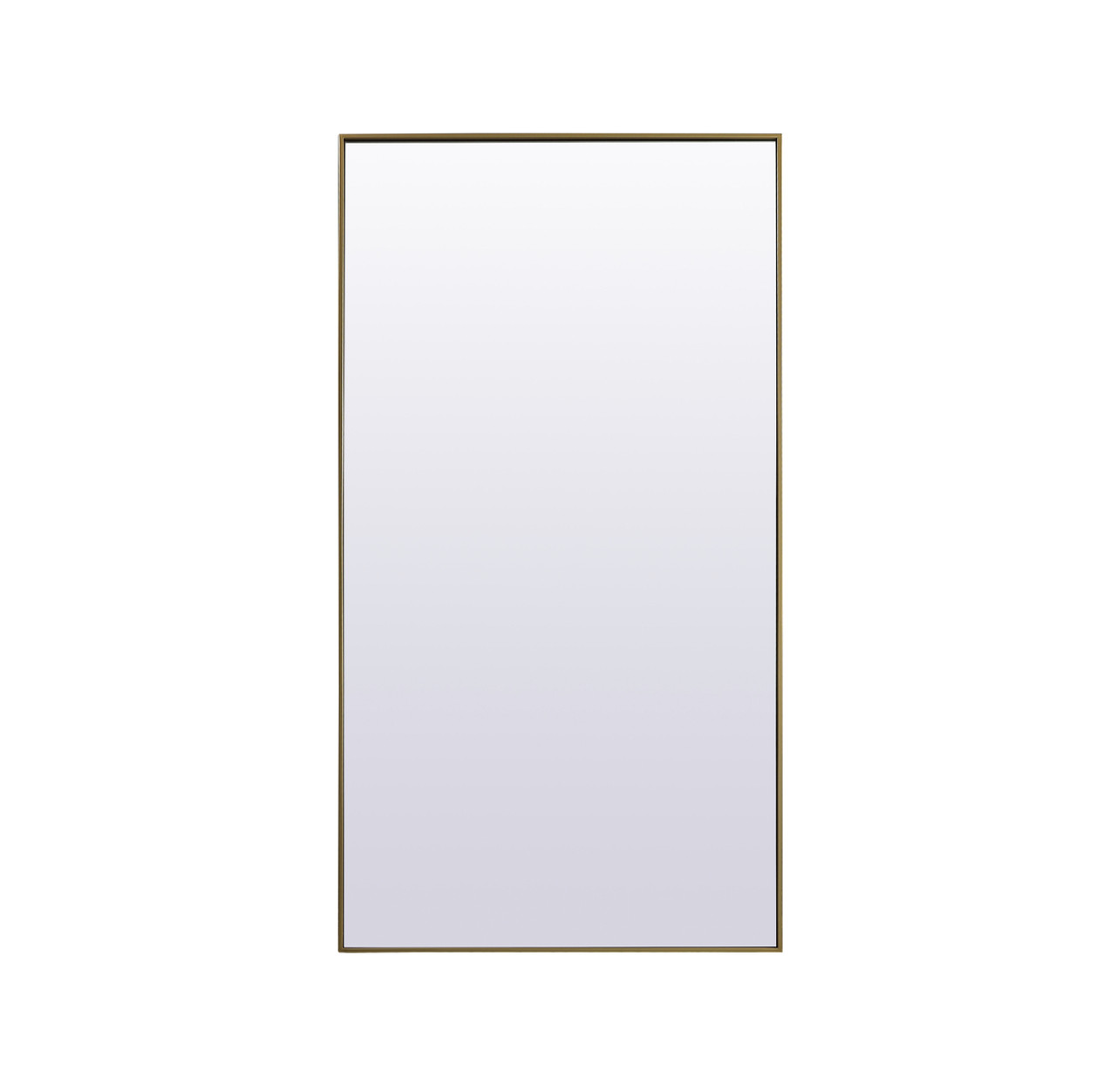 Elegant Decor MR4FL3672BR Metal Frame Rectangle Full Length Mirror 36x72 Inch in Brass