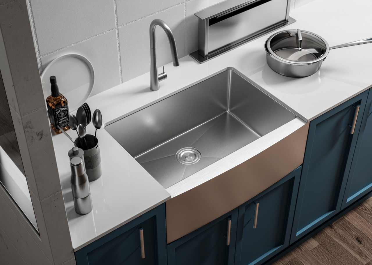 Elegant Kitchen and Bath SK30130 Stainless Steel farmhouse kitchen sink L30'' x W21'' x H10"