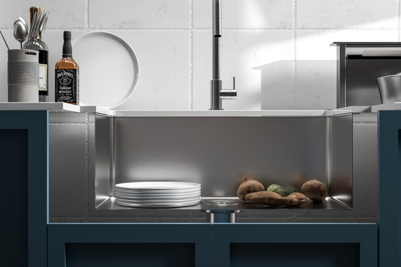 Elegant Kitchen and Bath SK30130 Stainless Steel farmhouse kitchen sink L30'' x W21'' x H10"