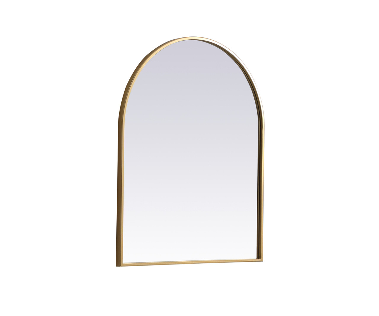 Elegant Decor MR1A2430BRS Metal Frame Arch Mirror 24x30 Inch in Brass