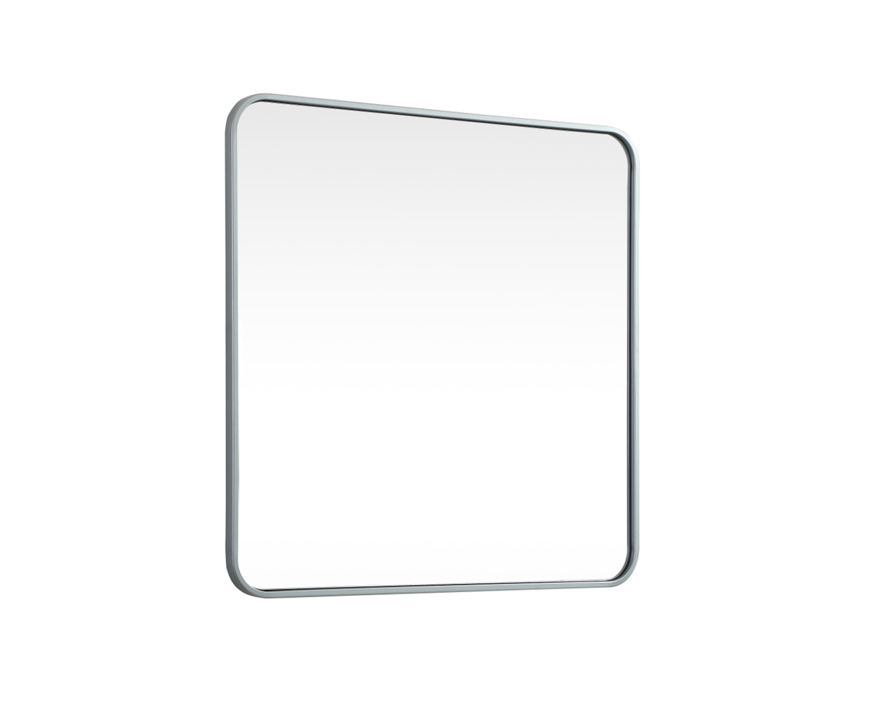 Elegant Decor MR803030S Soft corner metal square mirror 30x30 inch in Silver