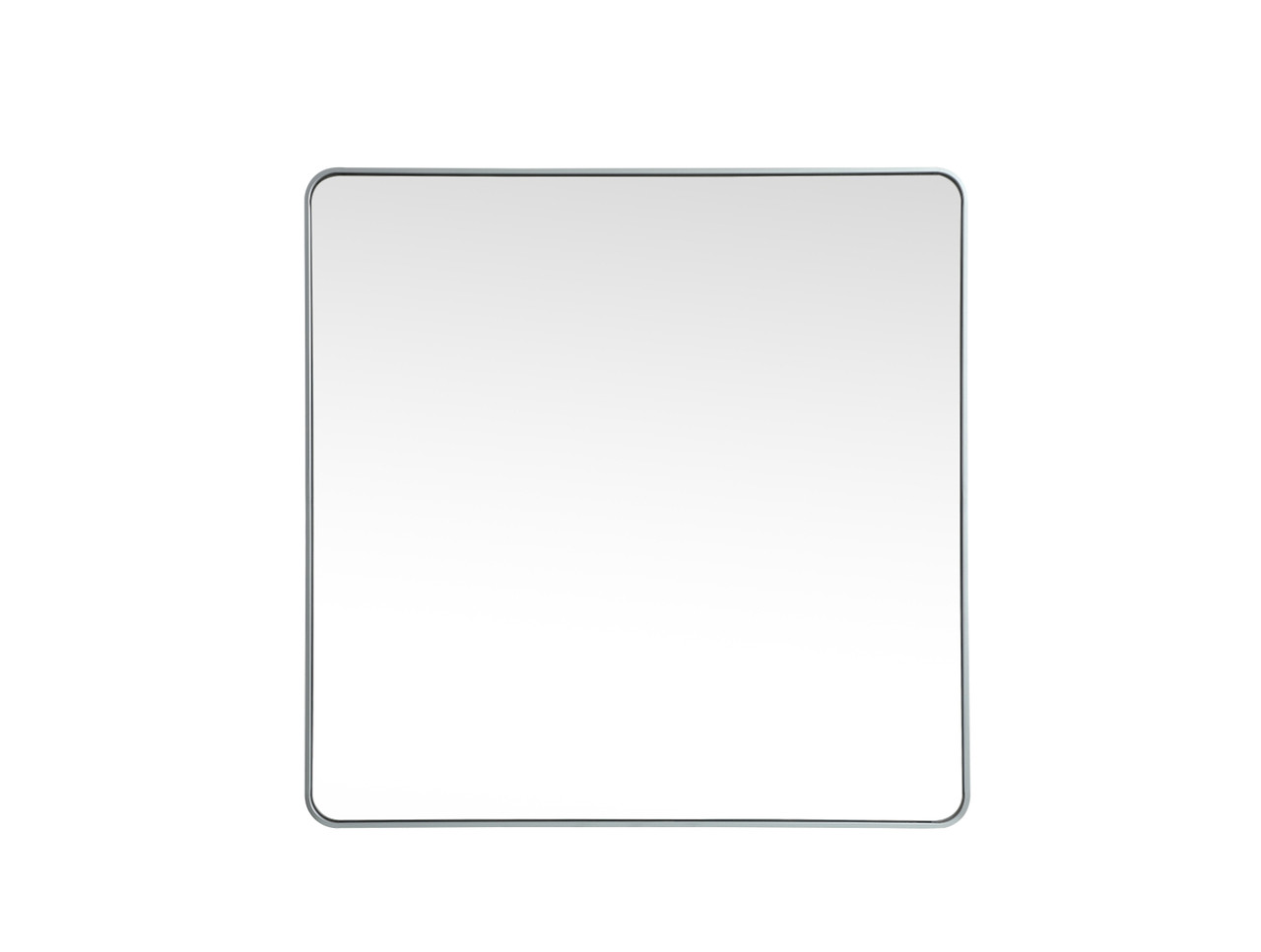 Elegant Decor MR804848S Soft corner metal square mirror 48x48 inch in Silver