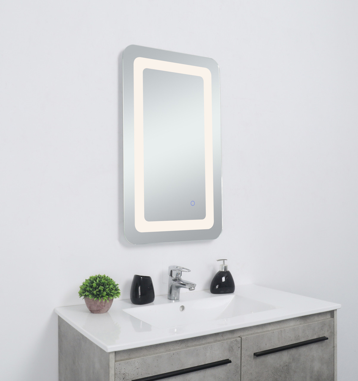 Elegant Decor MRE32730 Genesis 27in x 30in soft edge LED mirror