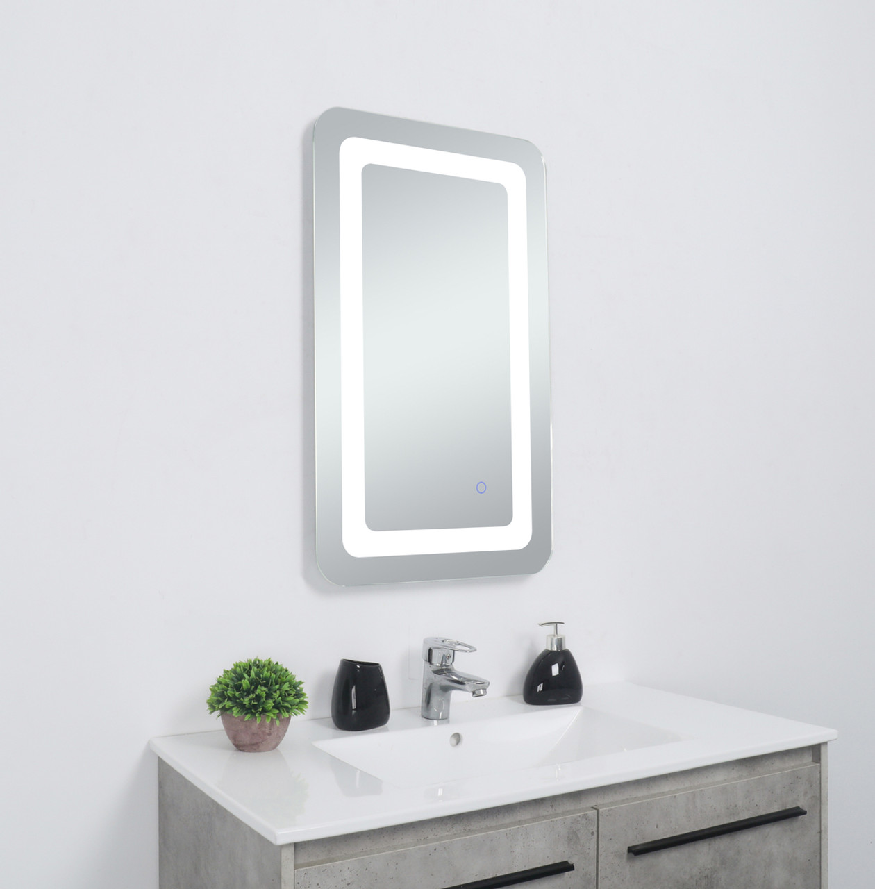 Elegant Decor MRE32730 Genesis 27in x 30in soft edge LED mirror